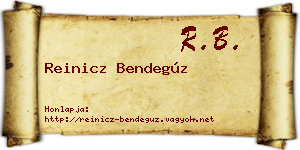 Reinicz Bendegúz névjegykártya